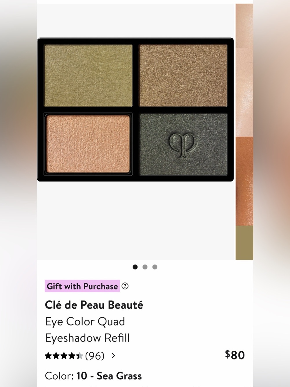 Clé de Peau Sea Grass Eye Color Quad WITH CASE ($120 retail)
